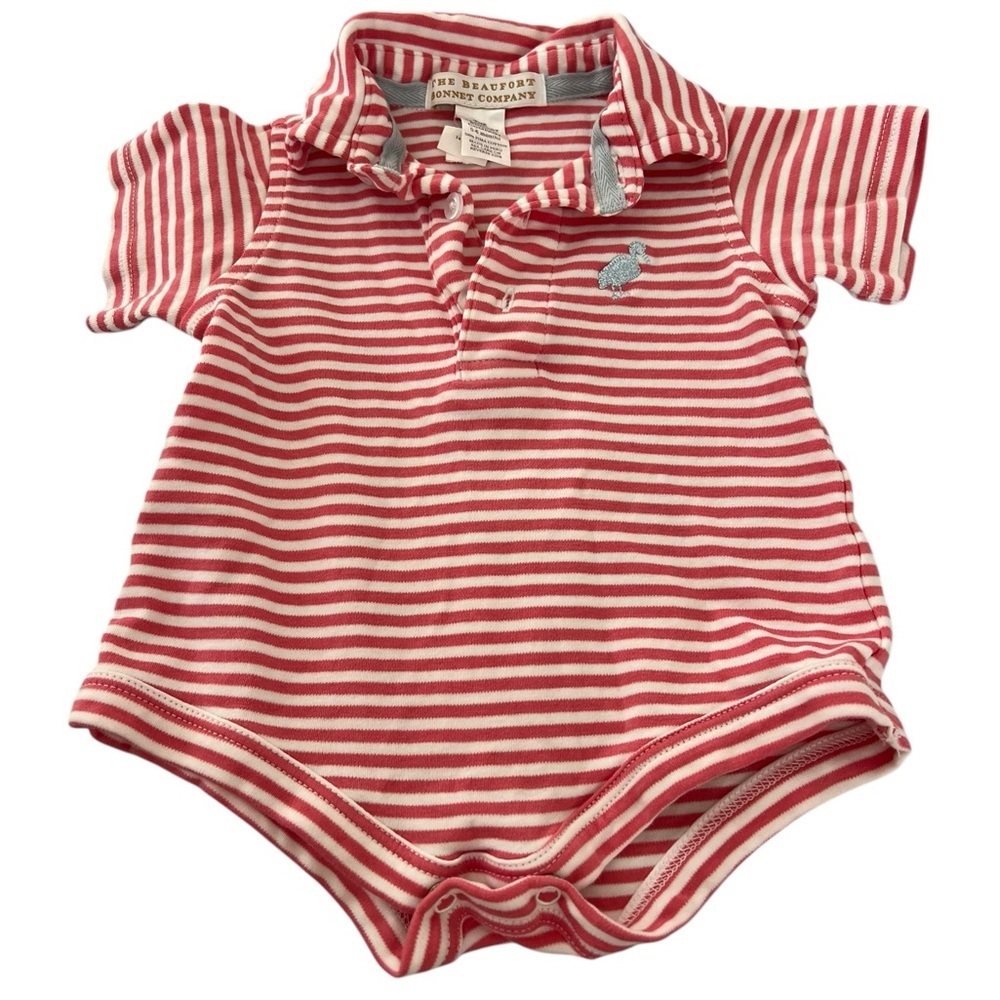 COPY - The Beaufort Bonnet Company Prim & Proper Onesie Polo size 0 to 6 months
